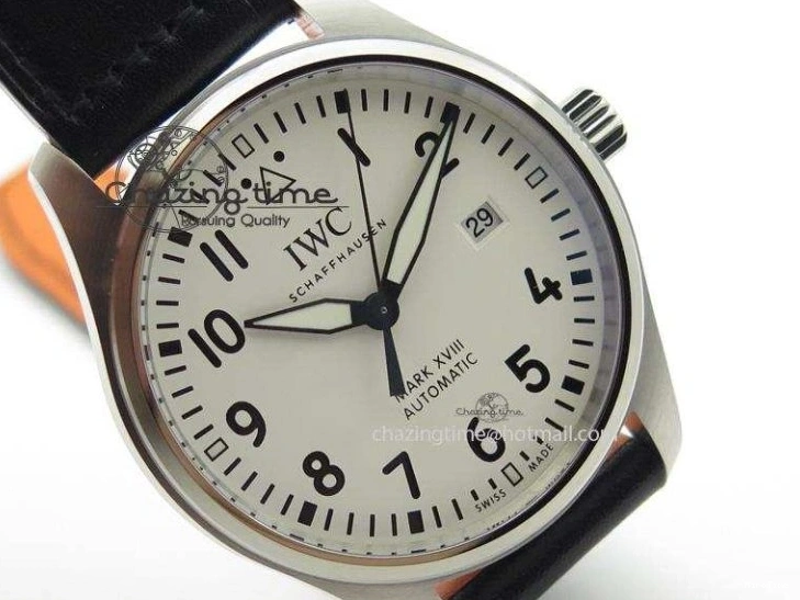 MIROTIME 0825 Fashionable Mark XVIII IW327002 V6F Best Edition White Dial On Black Leather Strap A 7312